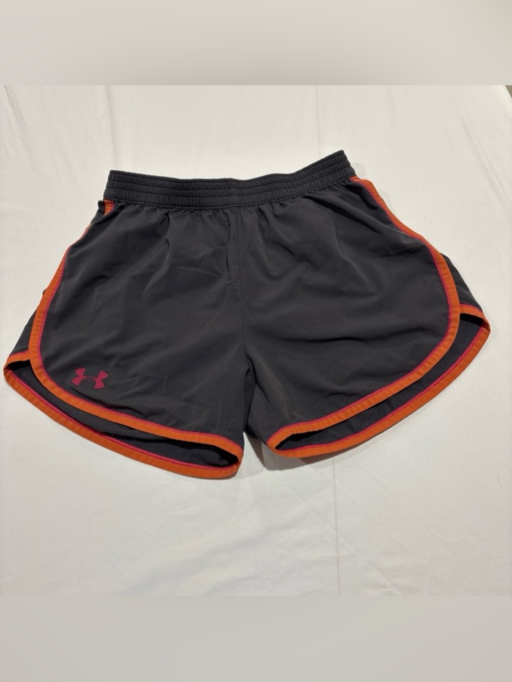 Under Armour Black Women's Athletic Shorts with Orange Accent